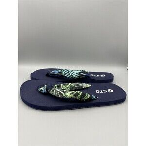 STQ Flip Flops Women’s Size‎ 10 Blue Thong Slides Comfortable Yoga Mat Summer